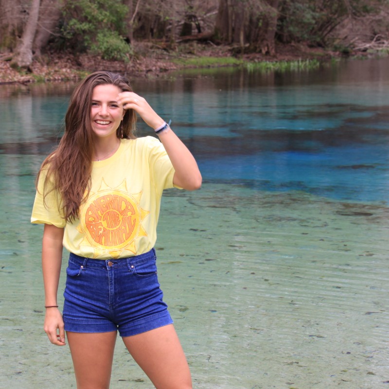 woman female awesome sun water river tee atb6284