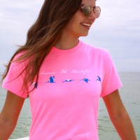 woman female pelicans beach tee atb0562