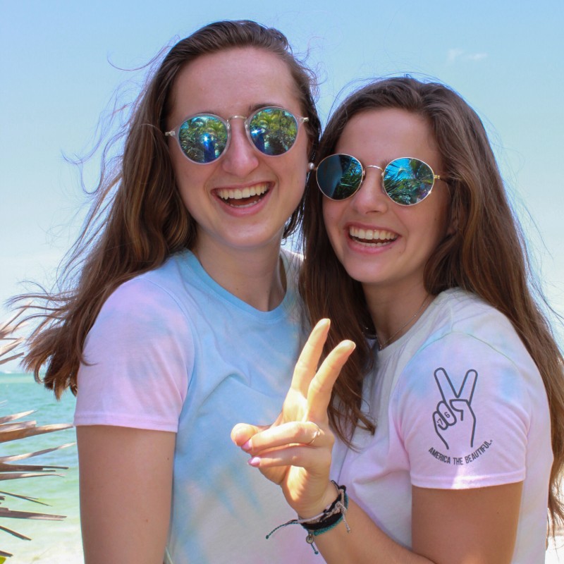 woman female tie dye peace sign atb8651