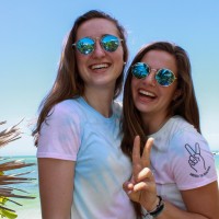 woman female tie dye peace sign atb8656